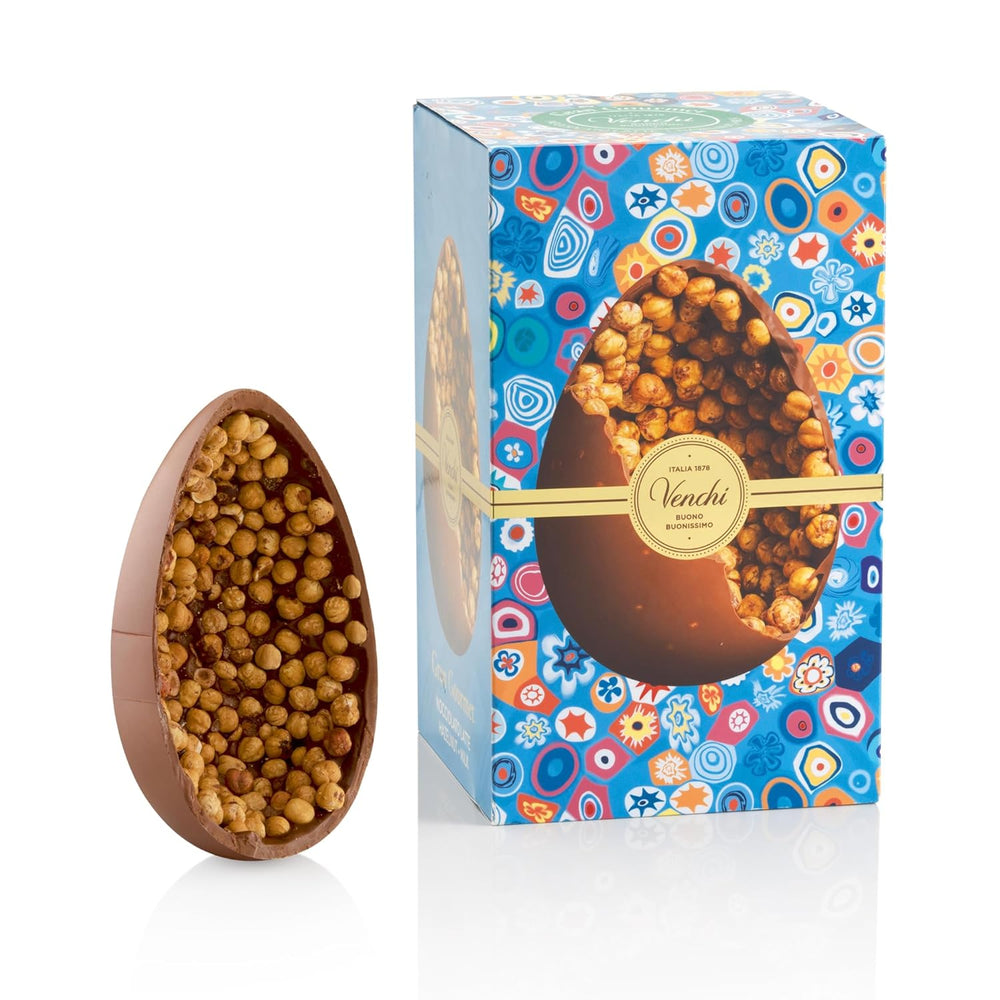 Venchi - Chocolate egg, pistachio flavor, with whole pistachio, with surprise, gluten free, 500g, Easter collection, gift idea