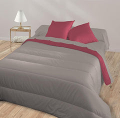 Bleu Câlin bicolor reversible quilt for 2 people, microfibre, burgundy/pepper, 220X240 cm Quilts and quilts Naty Shop