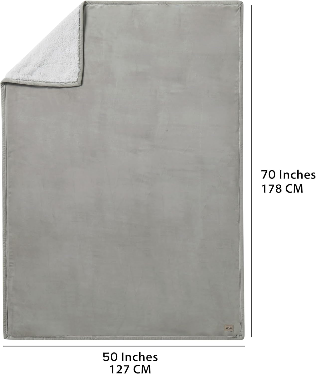 UGG 01465 Bliss Sherpa Throw Blanket Fully Reversible for Couch or Bed Machine Washable Easy Care Soft Plush Oversized Luxury Blankets 178 X 127 cm Seal Naty Shop Duvets & Quilts