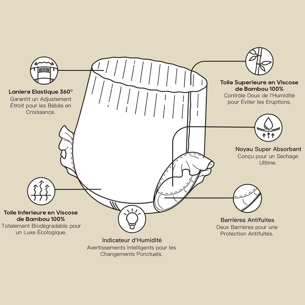 ECO BOOM Bamboo Baby Diapers - Size 6 (20kg), Plant-Based Pull-Up Diapers (17pcs) - Premium Organic, Fragrance Free, Skin Friendly, Super Absorbent