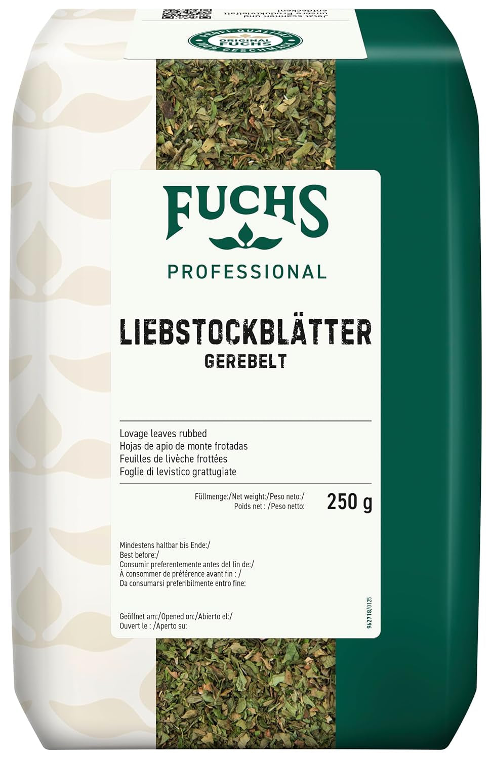 - Liebstockblätter gerebelt | Für salzarme Küche geeignet, passt zu Eintöpfen oder Salaten | Profi-Qualität für Großverbraucher | 0.25 kg im recyclable bag