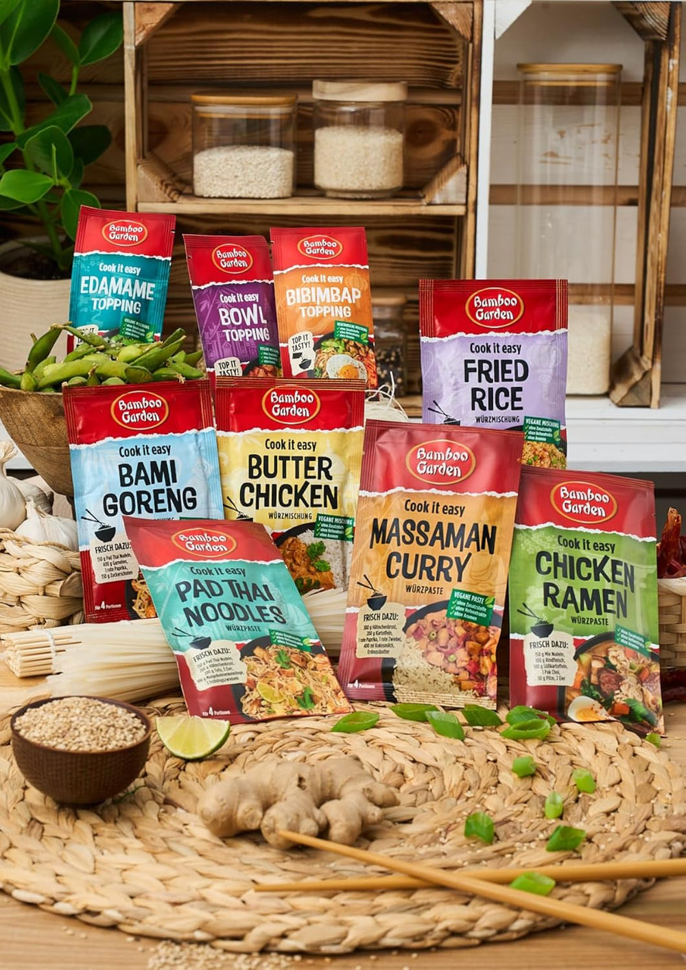 Bamboo Garden - Fried Rice Würzmischung | Gewürz für gebratenen Reis | For 4 portions | Vegan, ohne Hefeextrakte, ohne Aromen | 25 g in Bag