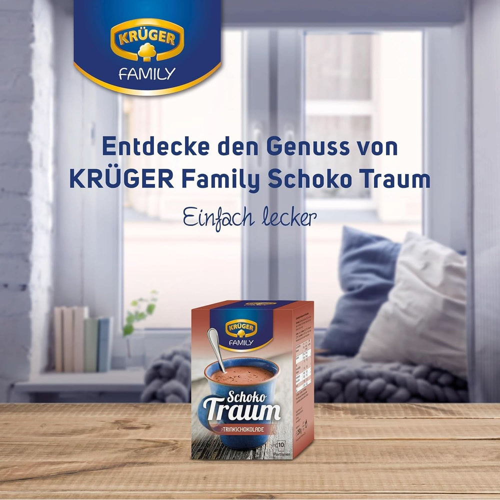 KRÜGER Family, Cocoa powder for hot chocolate, 8 boxes x 10 sachets, 8 x 250 grams Cocoa and Hot Chocolate Naty Shop