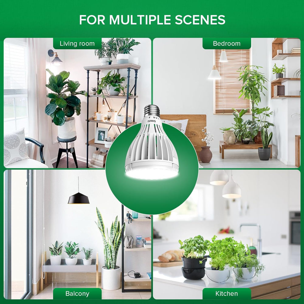 SANSI 30W Full Spectrum LED Indoor Plant Lamp 250W Equivalent High PPFD E27 Grow Light 4000K 660nm 60° Beam Angle Grow Lamp for Seedlings Vegetables Flowers Hydroponics