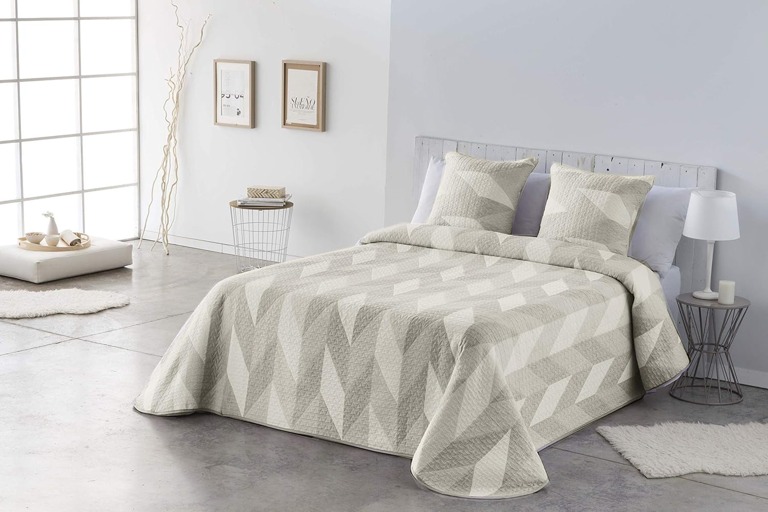 VIALMAN Sofia 30 Bouti Light duvet for double bed | quilt size 250 X 270 cm, gray Quilts and quilts Naty Shop Beige 180 X 190 Cm