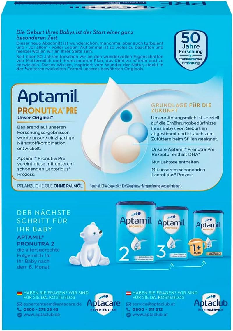 Aptamil Pronutra initial food pre, from birth, without palm oil, with delicate Lactofidus process, supply package 1.2 kg Mother and Child Naty Shop