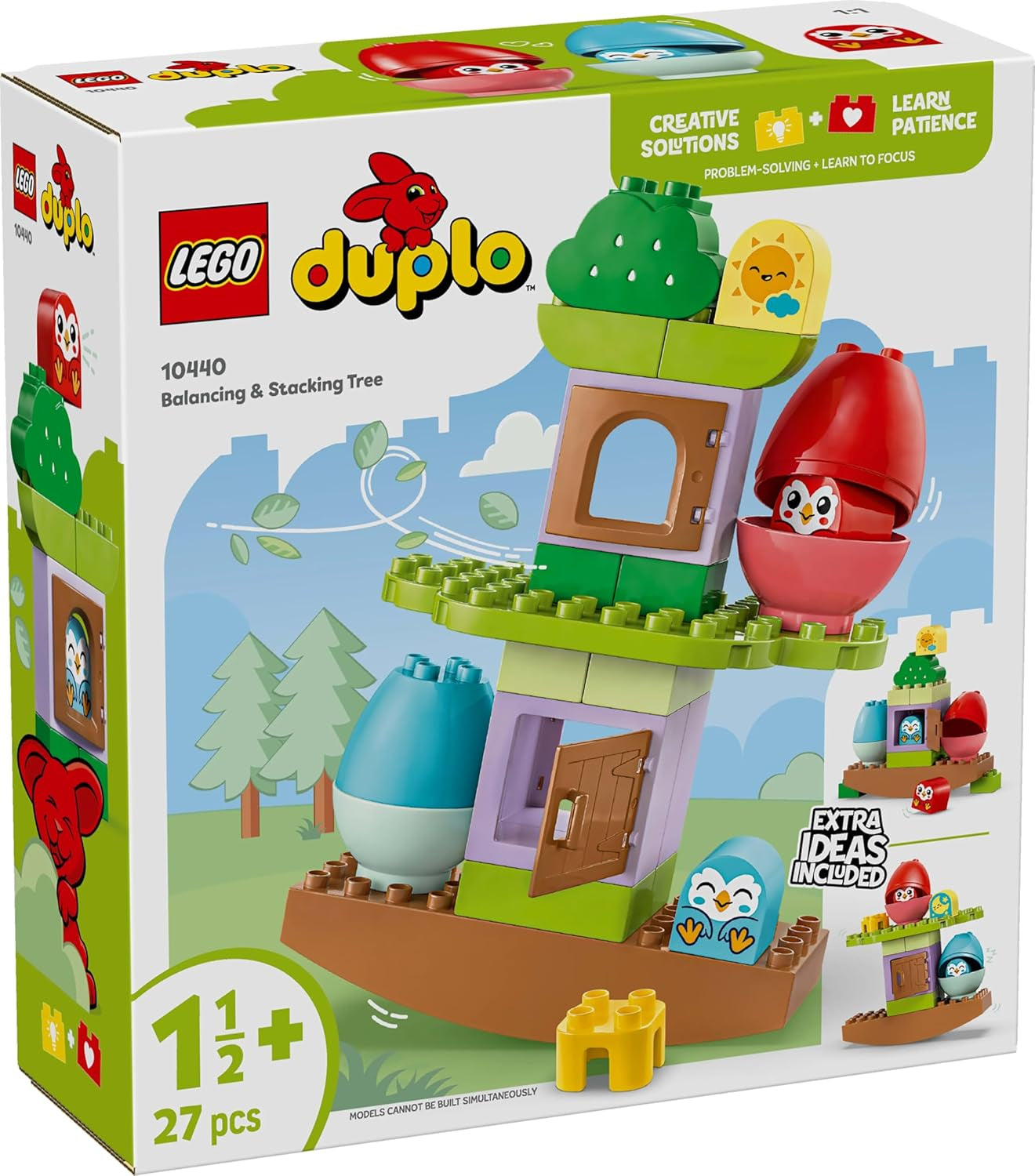 LEGO DUPLO tree for balancing and stacking, development toy, building set for children from 18 months, creative toy for children, educational toy with 2 toy birds 10440 Building sets Besuche den LEGO-Store