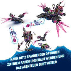 LEGO Dreamzzz 3-In-1 The Midnight Raven Of The Never Witch, Playset pentru băieți și fete de la 9 ani, cu figurine de animale, colibă fantastică pentru a o transforma într-o casă, un păianjen sau o pasăre 71478 Seturi de constructie Besuche den LEGO-Store