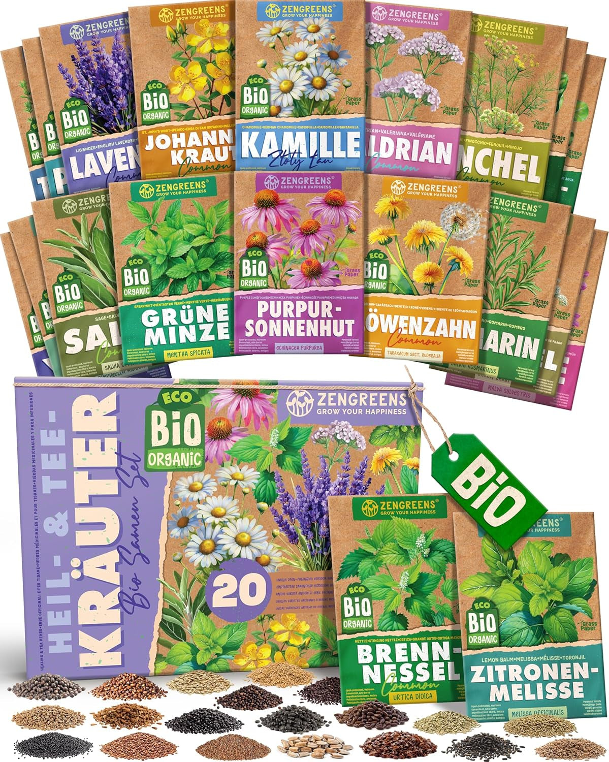 Organic Basil Seeds in a Set of 6 - 6 Basil Seeds for Easy Growing in the Garden, Balcony or Raised Bed - Plant Seeds - Seedlings