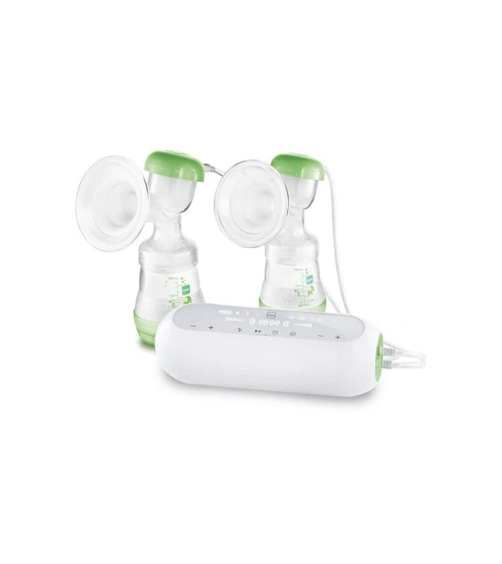 MAM - Elektrische Doppel-Milchpumpe – 2-In-1-Milchpumpe Mit 9 Intensitätsstufen Und 3 Stunden Akkulaufzeit – 2 Easy Start Anti-Colic Flaschen & 2 Vorratsdosen Inklusive – Grün Accessories Food and Breastfeeding Baby Naty Shop