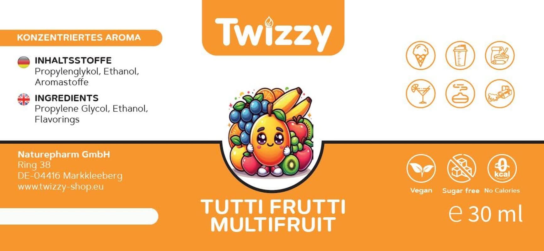Twizzy Concentrated Tutti Frutti Aroma, 30 ml Aromas Naty Shop