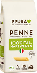 PPURA Organic Durum Wheat Penne Pasta 500g, 100% natural tubular pasta, Made in Italy - Italian pasta without additives, colorings or preservatives