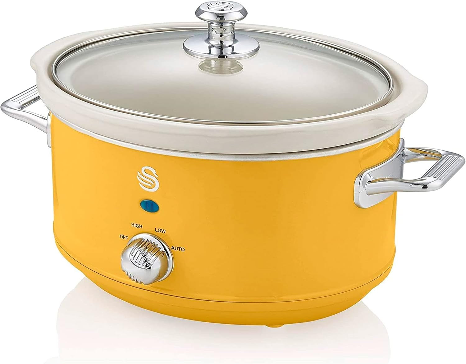 Swan Retro SF17021GRNEW Slow Cooker 3.5 liters, 200 W Slow Cooker Naty Shop Yellow
