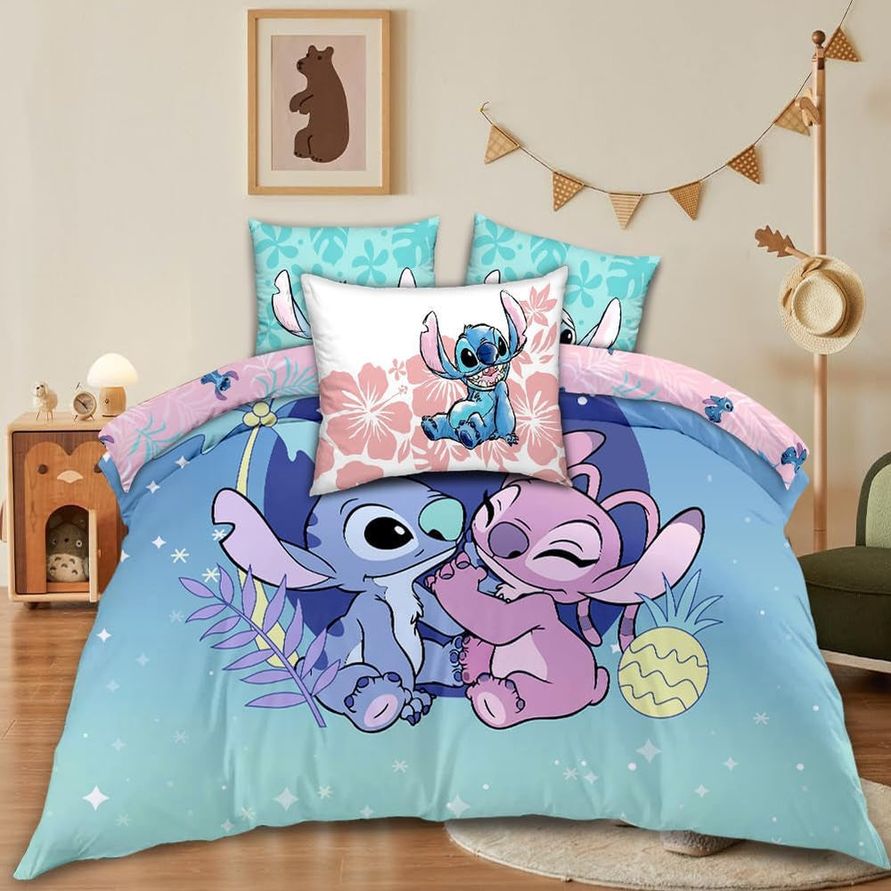 Lenjerie de pat pentru copii, Stitch, bumbac Lenjerie de pat - copii Naty Shop Blau 5 Teiliges