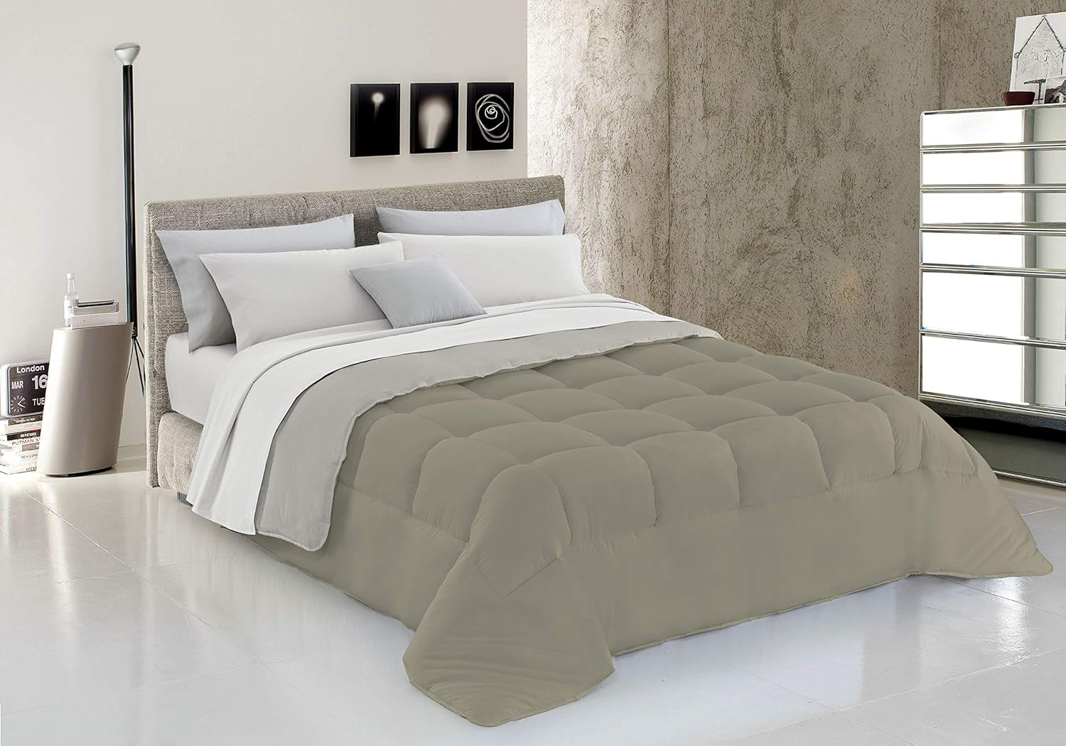 Italian bed linen, winter quilt, taupe/cream, 250X200Cm Quilts and quilts Naty Shop Tortora/Panna 150 X 200 Cm