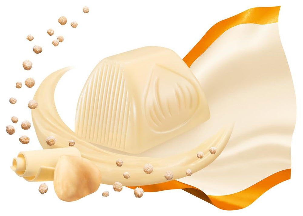 Ferrero Küsschen White Crispy - Valentine's Day gift for him and her - Crispy roasted hazelnuts in light cream with crispy chips, covered in white chocolate, 1 pack of 20 individual pralines