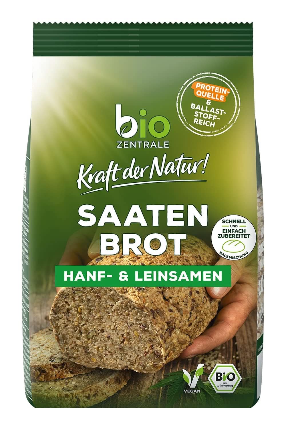 Biozentrale, bread baking mix with hemp seeds and flax seeds, organic, 500 grams Kitchen Naty Shop