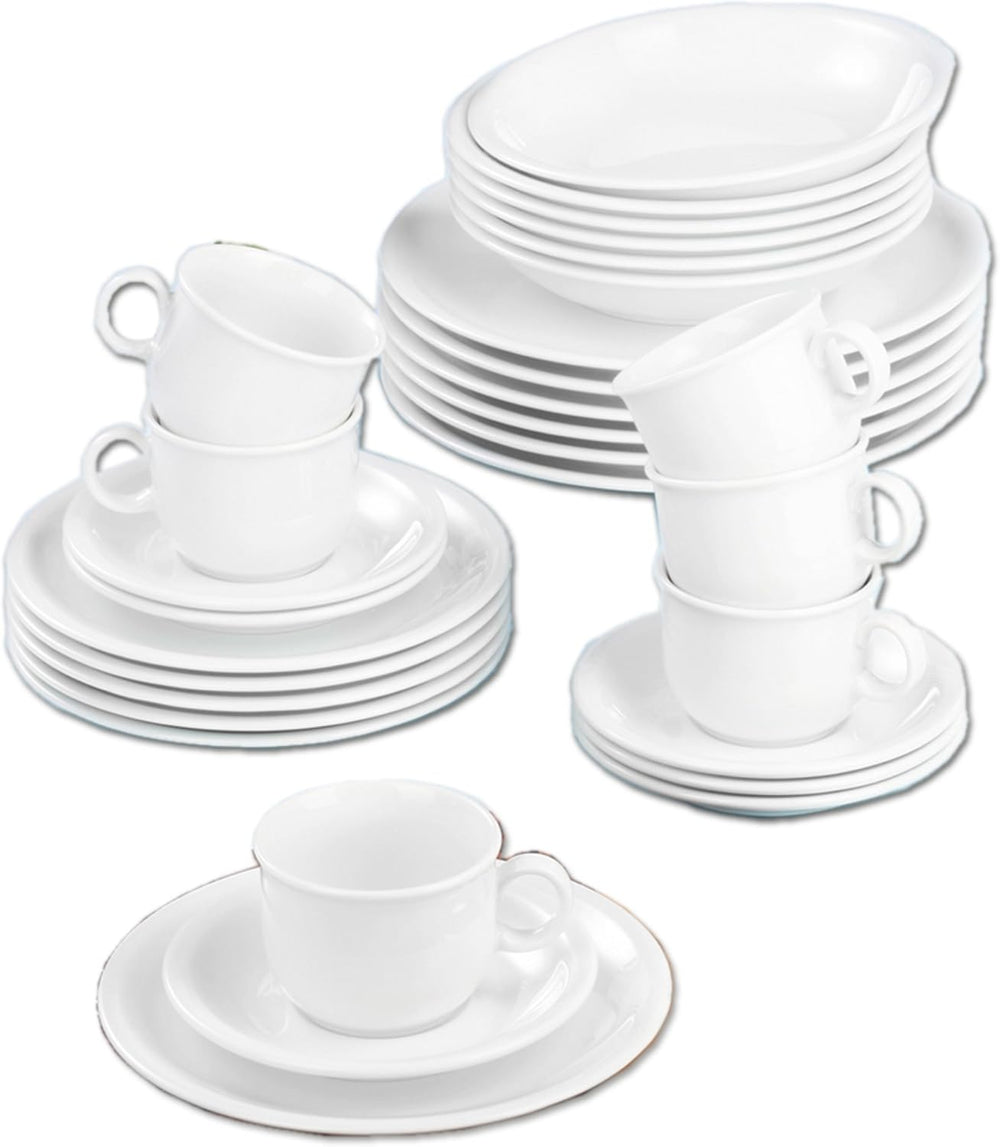 Set de veselă combinat Seltmann Weiden 001.716175 Compact White, 30 de piese, alb/simple