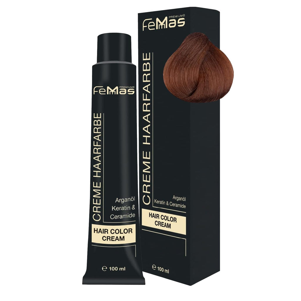FemMas Hair Colour Pure & Mix Red I Cremă profesională cu ulei de argan, keratină și ceramide I Ca o vopsea de păr permanentă sau nuanță pentru rezultate radiante, de lungă durată I 100 ml