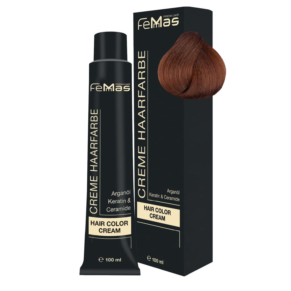 FemMas Hair Colour Pure & Mix Red I Cremă profesională cu ulei de argan, keratină și ceramide I Ca o vopsea de păr permanentă sau nuanță pentru rezultate radiante, de lungă durată I 100 ml