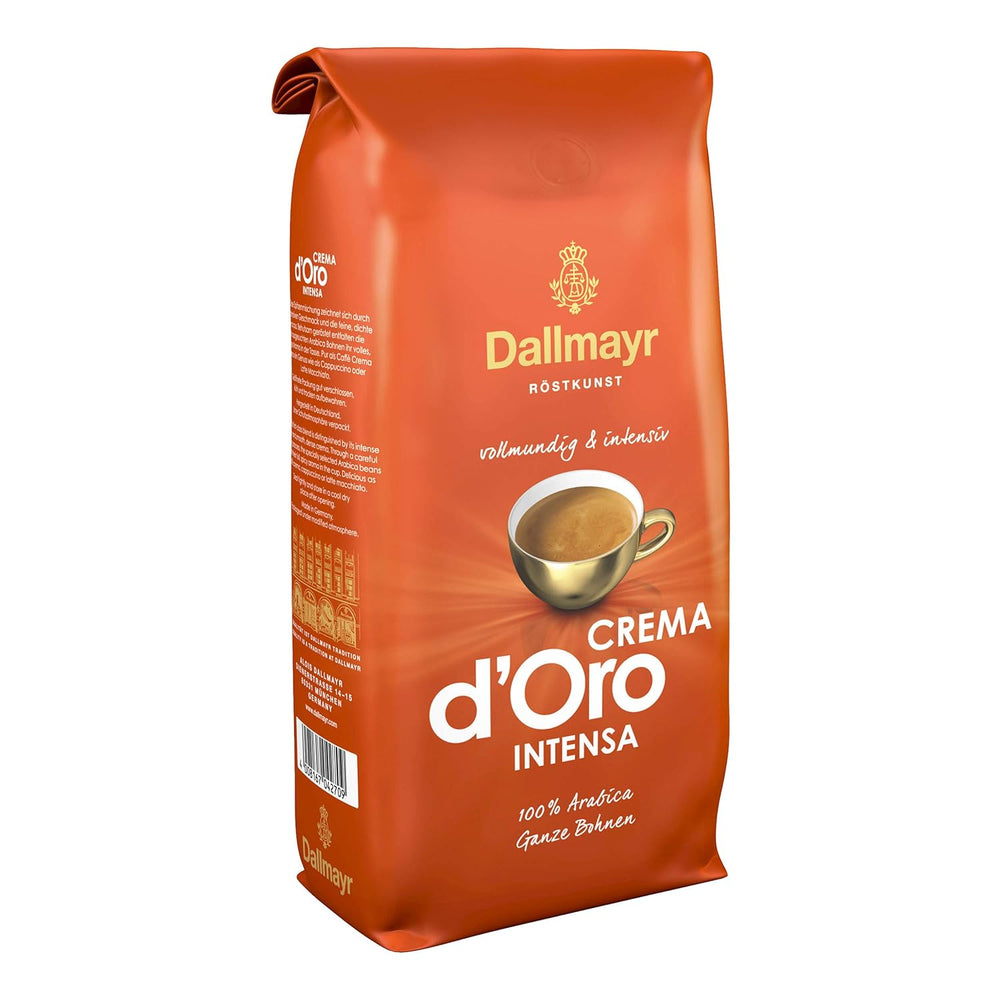 Cafea Crema d'Oro Intensa, Cafea măcinată, Cafea prăjită, Boabe întregi, Boabe de cafea, 8 x 1000 g