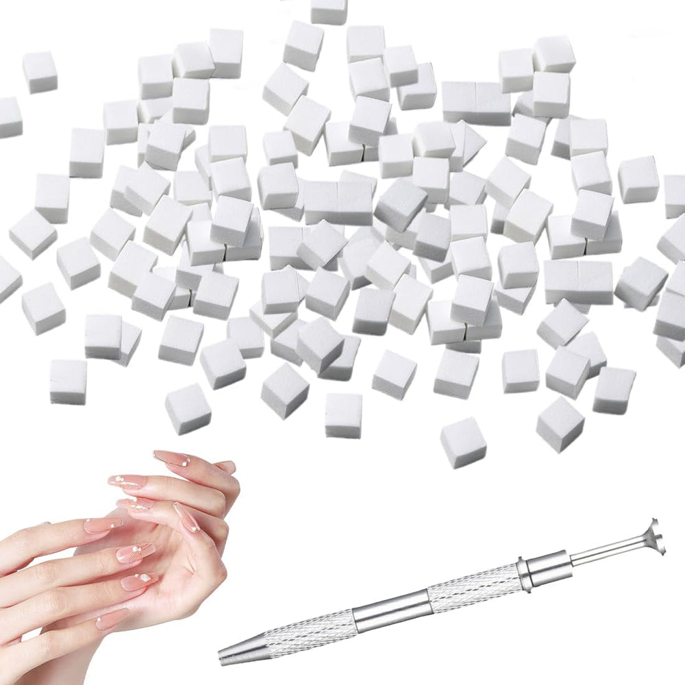 100 Stück Nail Art Schwamm Mit Metallgreifer, Sponge Brush Applikator, Sponge Nagel Pinsel, Maniküre Zubehör Für Nägel, Um Eine Vielzahl Von Gradient Nail Art Patterns Zu Erstellen