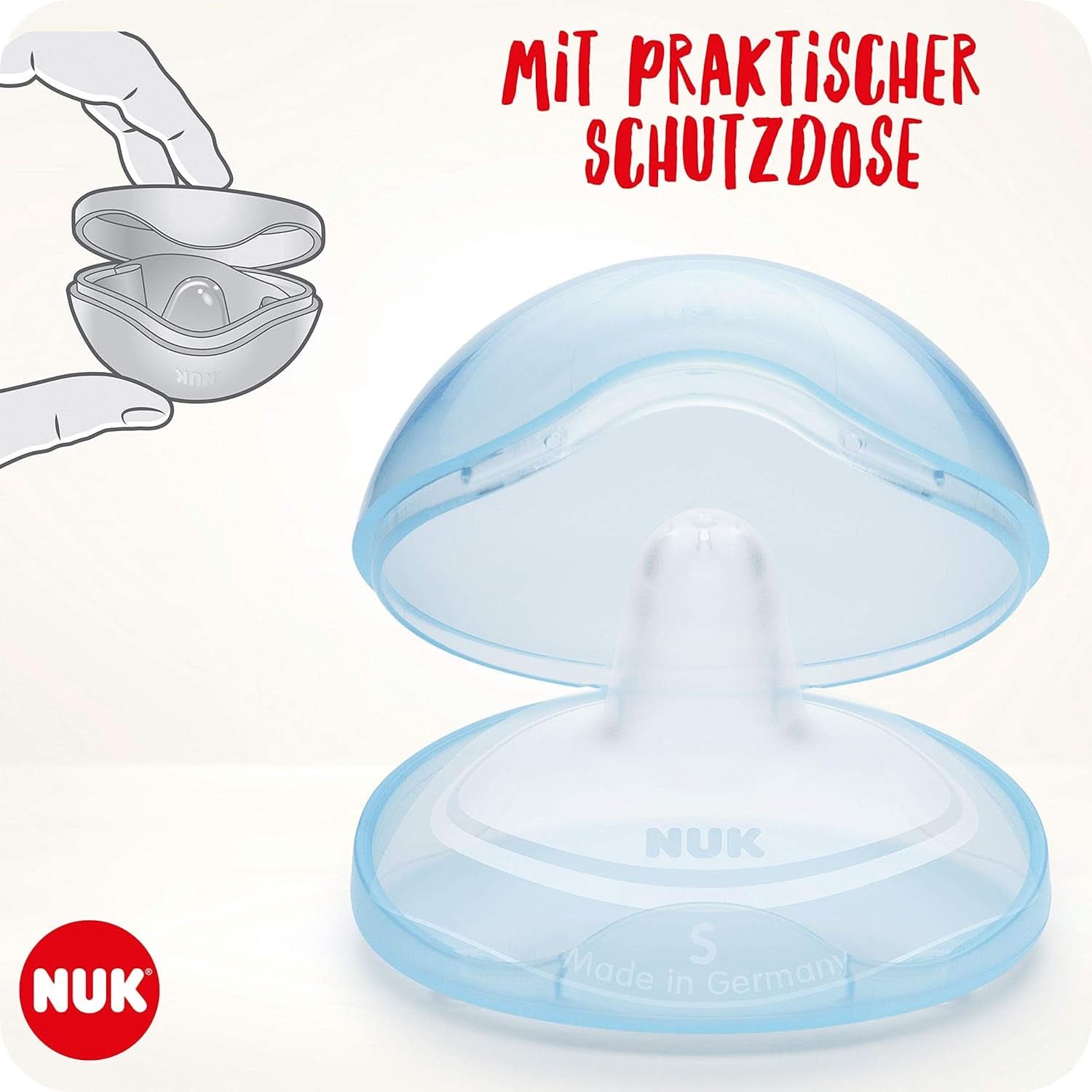 NUK nipple shields | Breastfeeding Nipple Shields | Protects against sore nipples | Thin Silicone | Size S (16Mm) | 2 pieces Baby Food and Breastfeeding Accessories Naty Shop