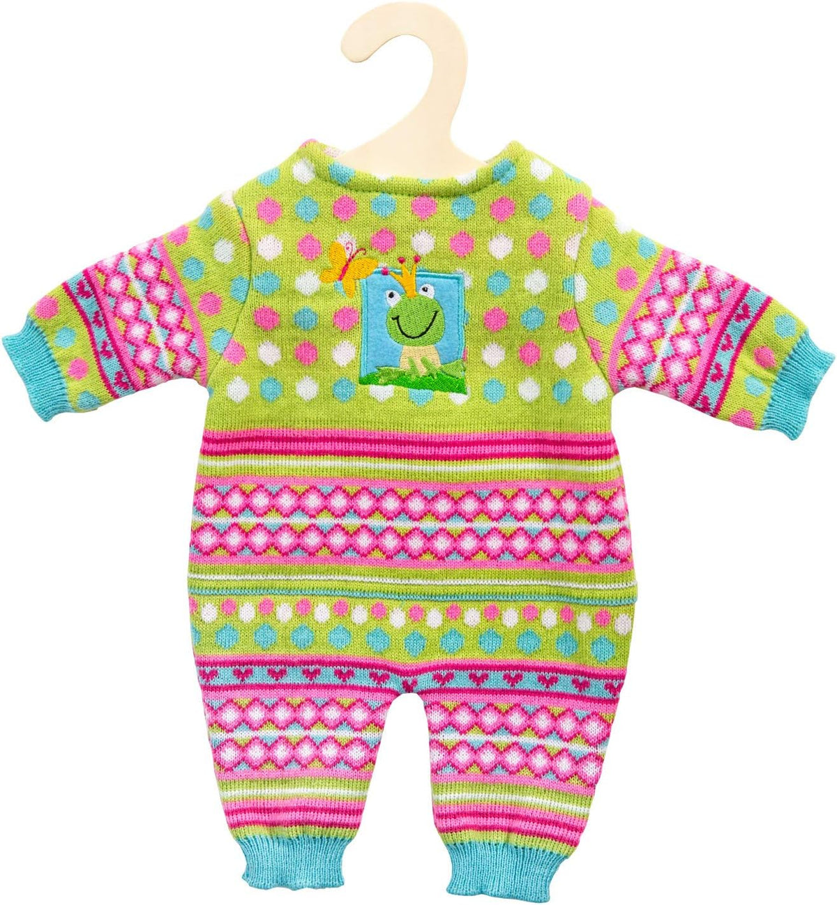 Heless 2666 - Strickstrampler für Puppen, Froschi, Größe 35 - 45 cm