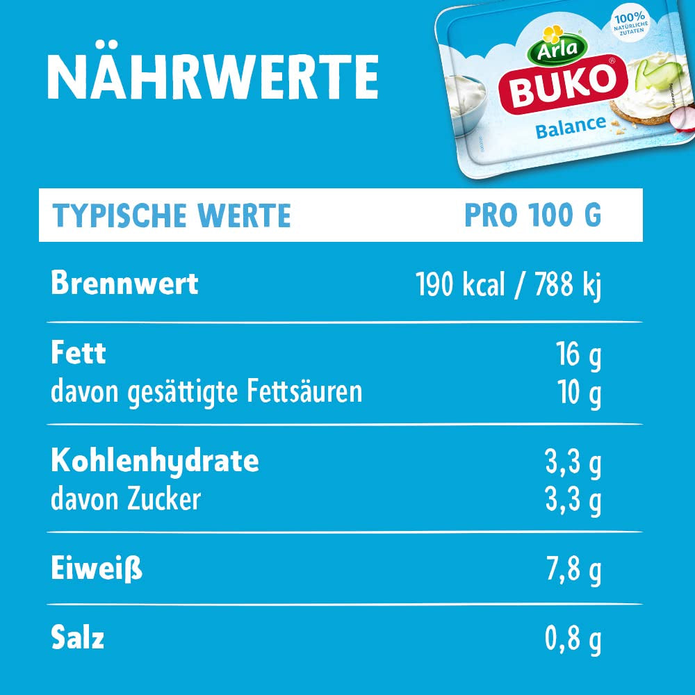 Balance Frischkäse | 10x 200g | 100% natürliche Zutaten| Ohne Konservierungsstoffe, Verdickungsmittel und Geschmacksverstärker