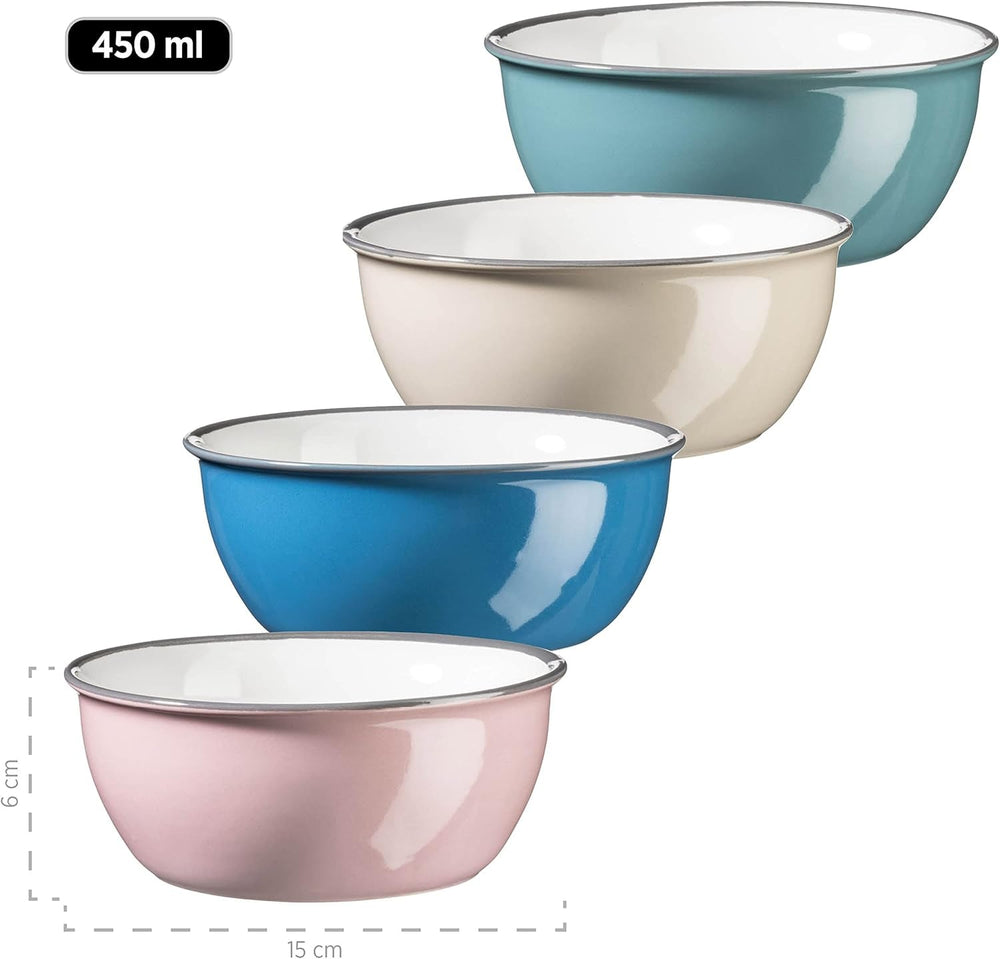 MÄSER Maila, Buntes Vintage-Geschirr-Set Aus Keramik Für 4 Personen, Modernes Geschirrset Im Retro-Look, Steinzeug, Petrol/Altrosa/Beige/Dunkelblau Seturi vesela masa Naty Shop