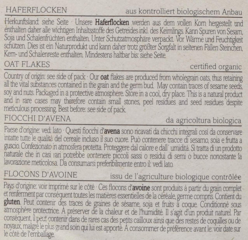 Verival Organic Oatmeal, Pack of 6 (6 x 500g)