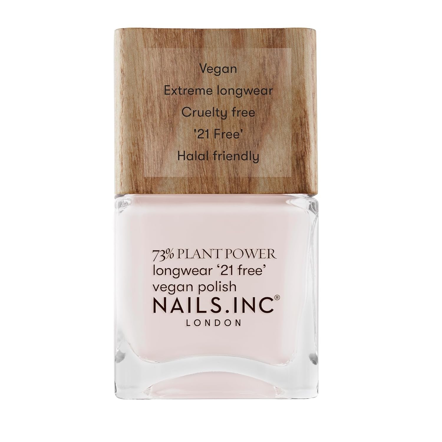 Nails Inc - GLOWING SOMEWHERE Plant Power Vegan Nail Polish - 73% Plant Based, 100% Vegan and Cruelty Free - Perfect Manicure, Sparkling Pearl - For Eco-Friendly Nail Art