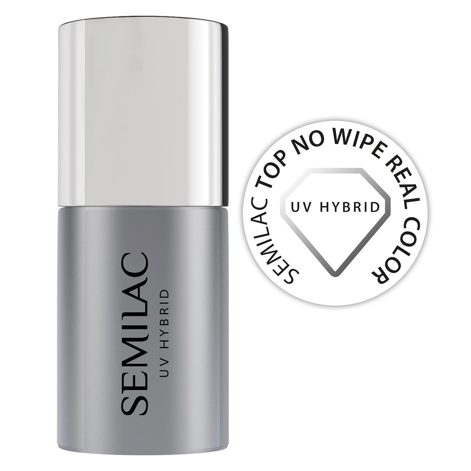 Semilac Top Coat Nail Polish 7ml, Innovative, UV/LED, Hybrid Nail Polish, Glossy Finish, Protects, Transparent