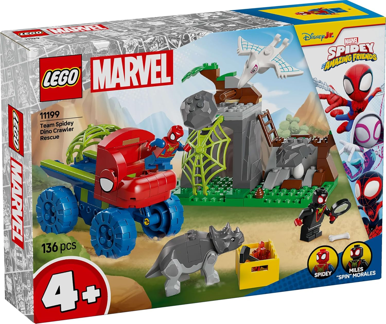 LEGO Marvel Spidey's Team on a Rescue Mission in the Dino Truck Building Toy Car for Superheroes Adventure Set for Kids 4+ Spidey and His Super Friends 11199 Building Sets Besuche den LEGO-Store