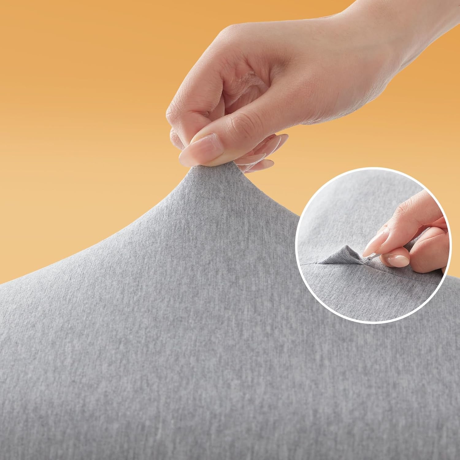 Pernă Sonie din spumă cu memorie 70x36x8cm, pernă cu față de pernă din bumbac, pernă de gât pentru dureri de gât, pernă de dormit lavabilă și detașabilă, gri