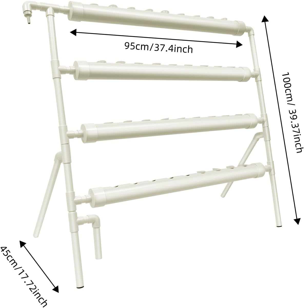 Hydroponic System, Tower Hydroponic Grow Kit, 4 Tier Planter Stand with 36 Planting Holes, Soilless Plant Growing Systems for Garden, Office and Other Indoor and Outdoor Spaces