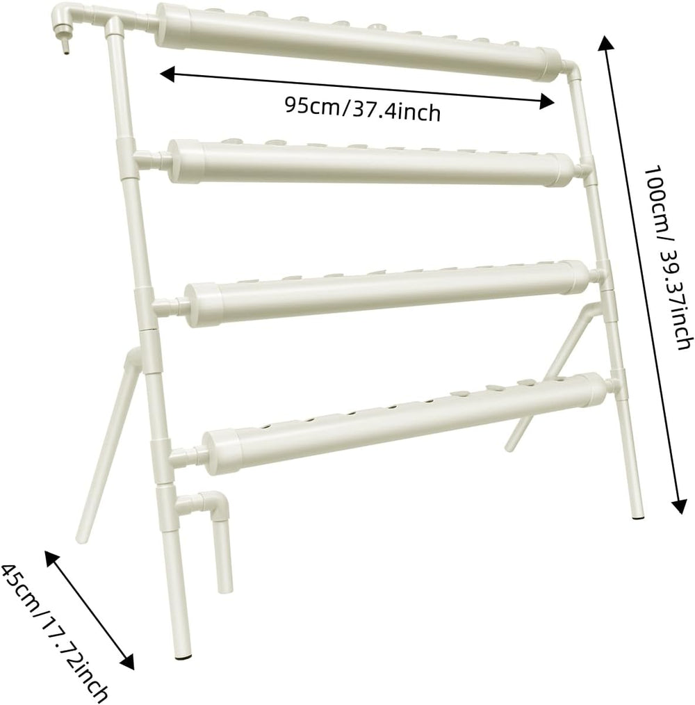Hydroponic System, Tower Hydroponic Grow Kit, 4 Tier Planter Stand with 36 Planting Holes, Soilless Plant Growing Systems for Garden, Office and Other Indoor and Outdoor Spaces