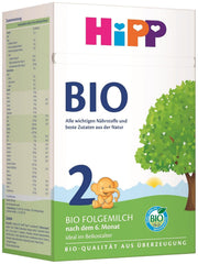 Lapte de continuare HiPP 2 Organic (4 x 600g), după 6 luni, cu Omega-3 (DHA, ALA), calciu și amidon organic ușor de preparat, de cea mai bună calitate organică
