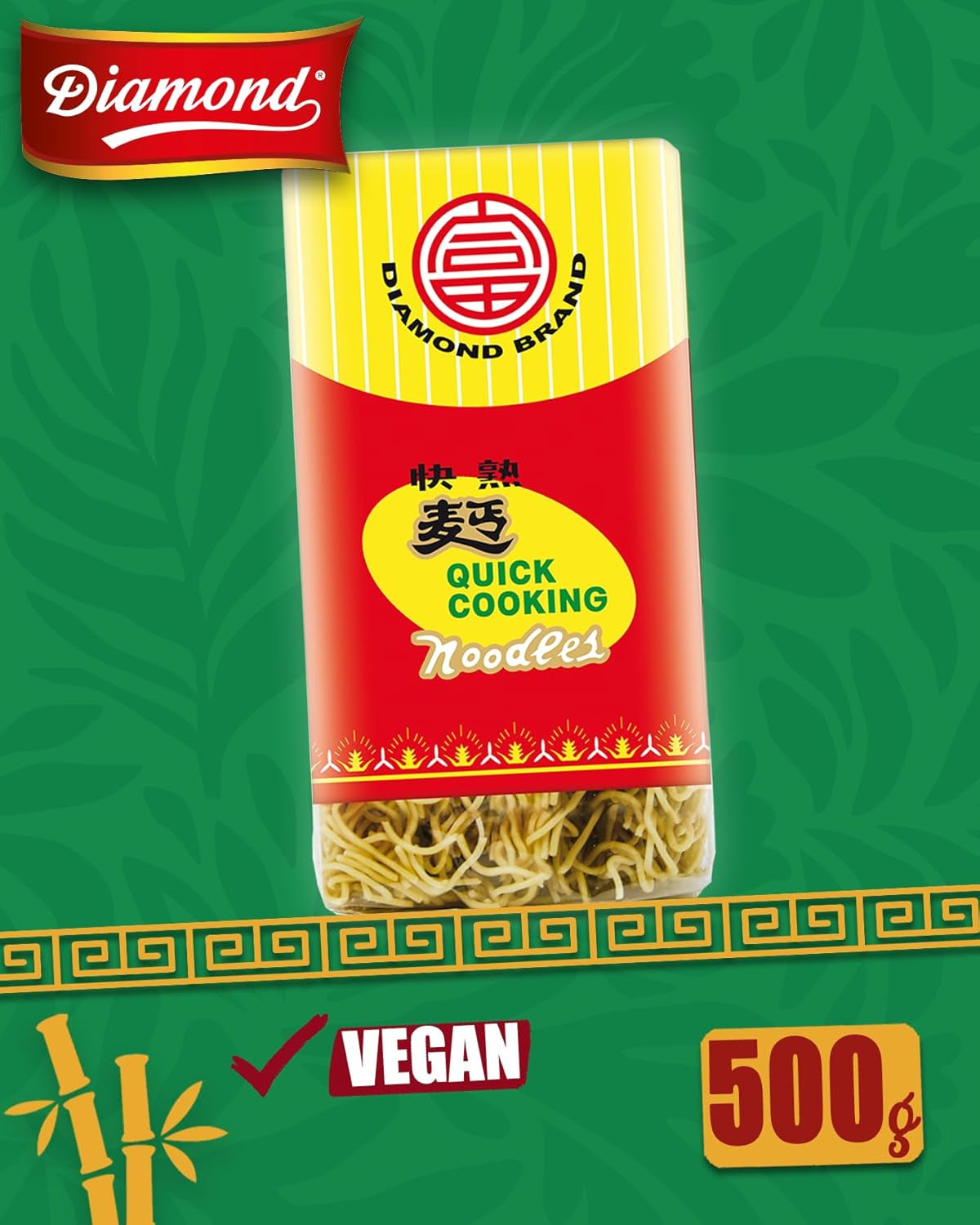 DIAMOND Instant Eggless Noodles, Instant Wheat Flour Wok Noodles & Side Dishes - 1 x 500g
