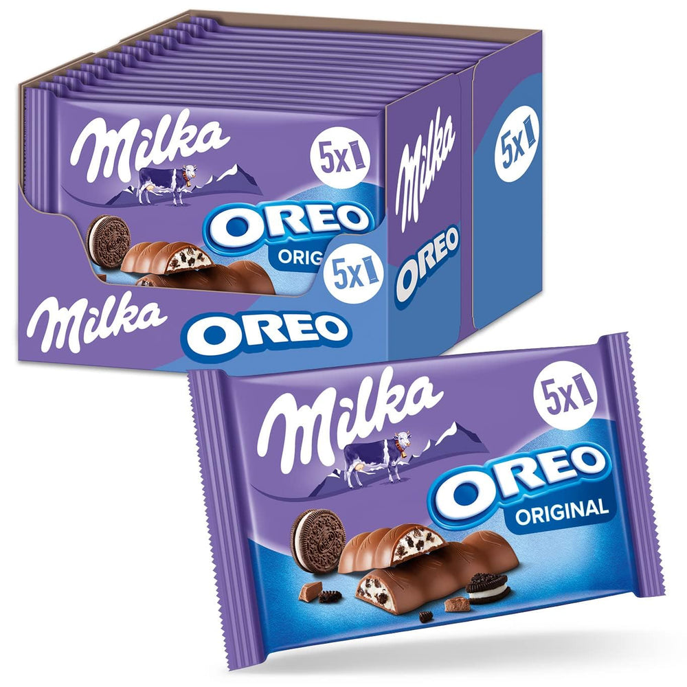 Milka & OREO bars – Alpine milk chocolate with crunchy pieces of OREO biscuits in milk cream – 13 x 185g