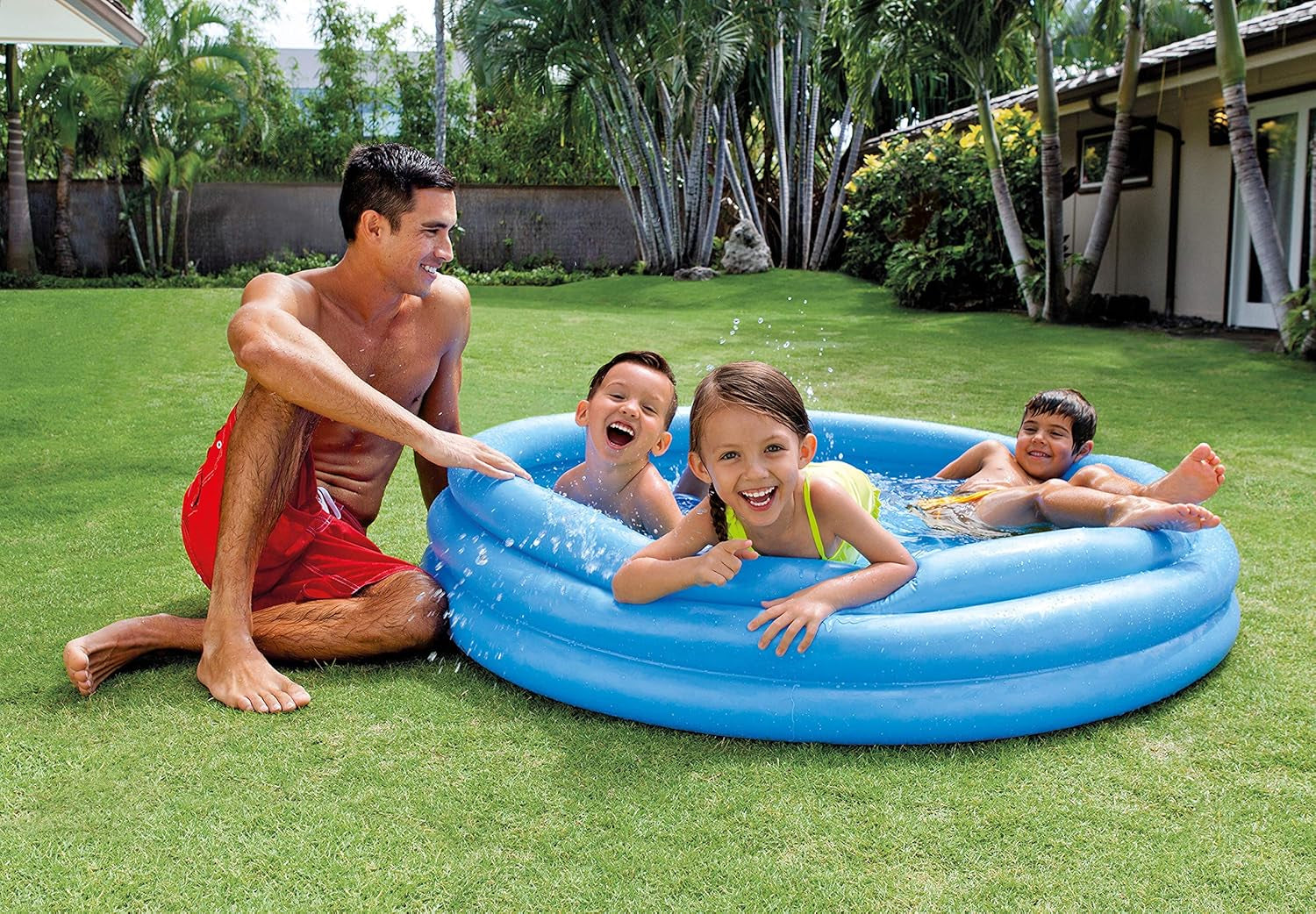Intex 58426NP - Piscină gonflabilă Crystal Blue, Vinil, Albastră, 147x33 cm