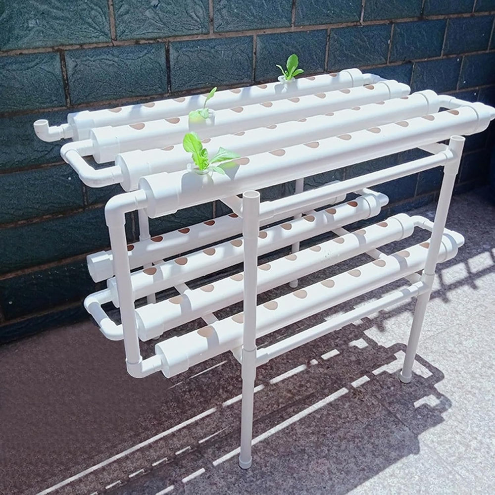 Hydroponic Grow Kit PVC Hydroponic Grow System 2 Layers 72 Holes Hydroponic System Grow Kit Soilless Plant Growing Systems Soilless Hydroponic Grow System In Water