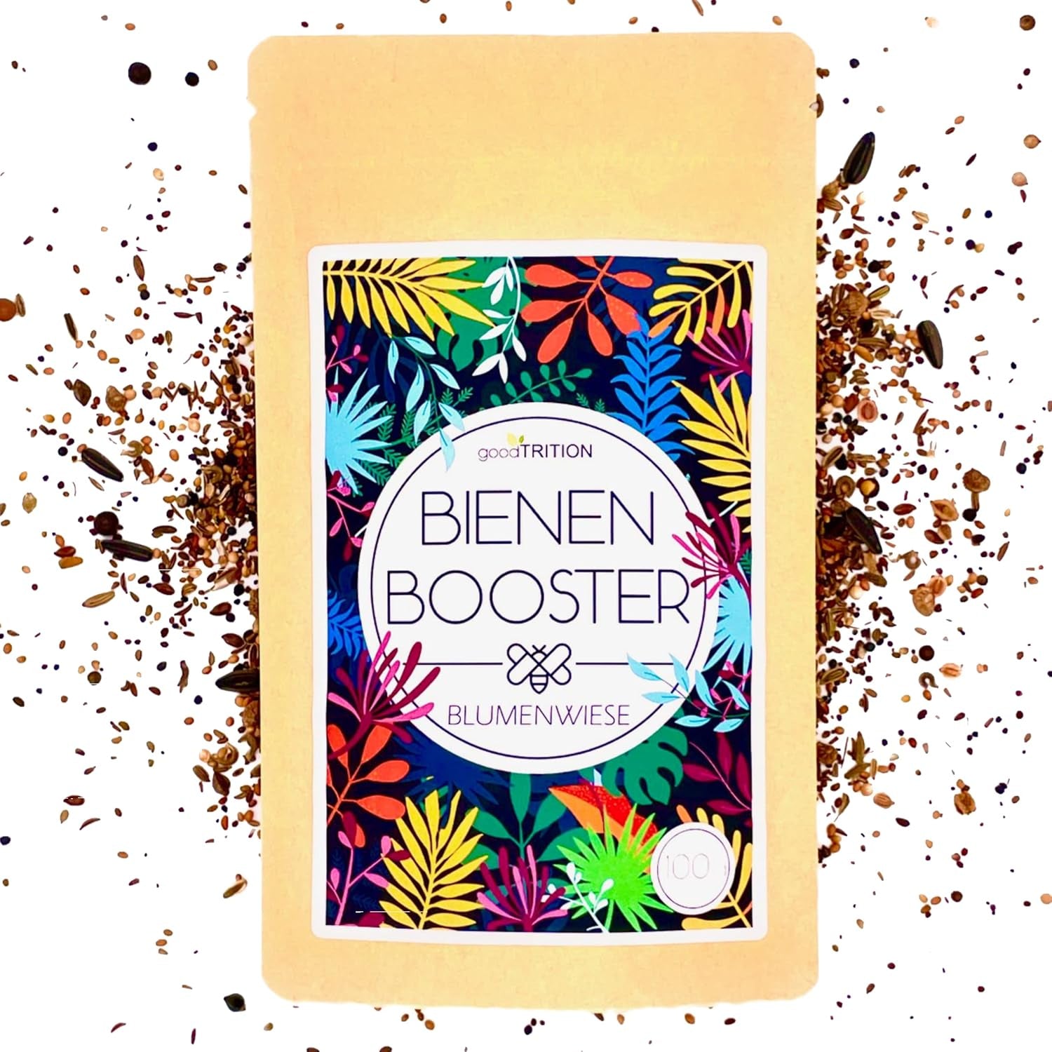 100 G Blumensamen Für 100 Qm Blumenwiese Bienen Booster Im Eigenen Garten Ein- Und Mehrjährig (Blumen-, Kräuter- & Kulturartensamen) Für Ein Bienenparadies Insektenfreundlich