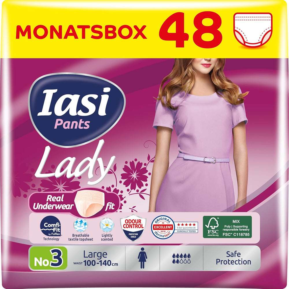 LADY Pants 48 Disposable Urinary Incontinence Pants Absorbency Plus Size S for Women 48 Pcs