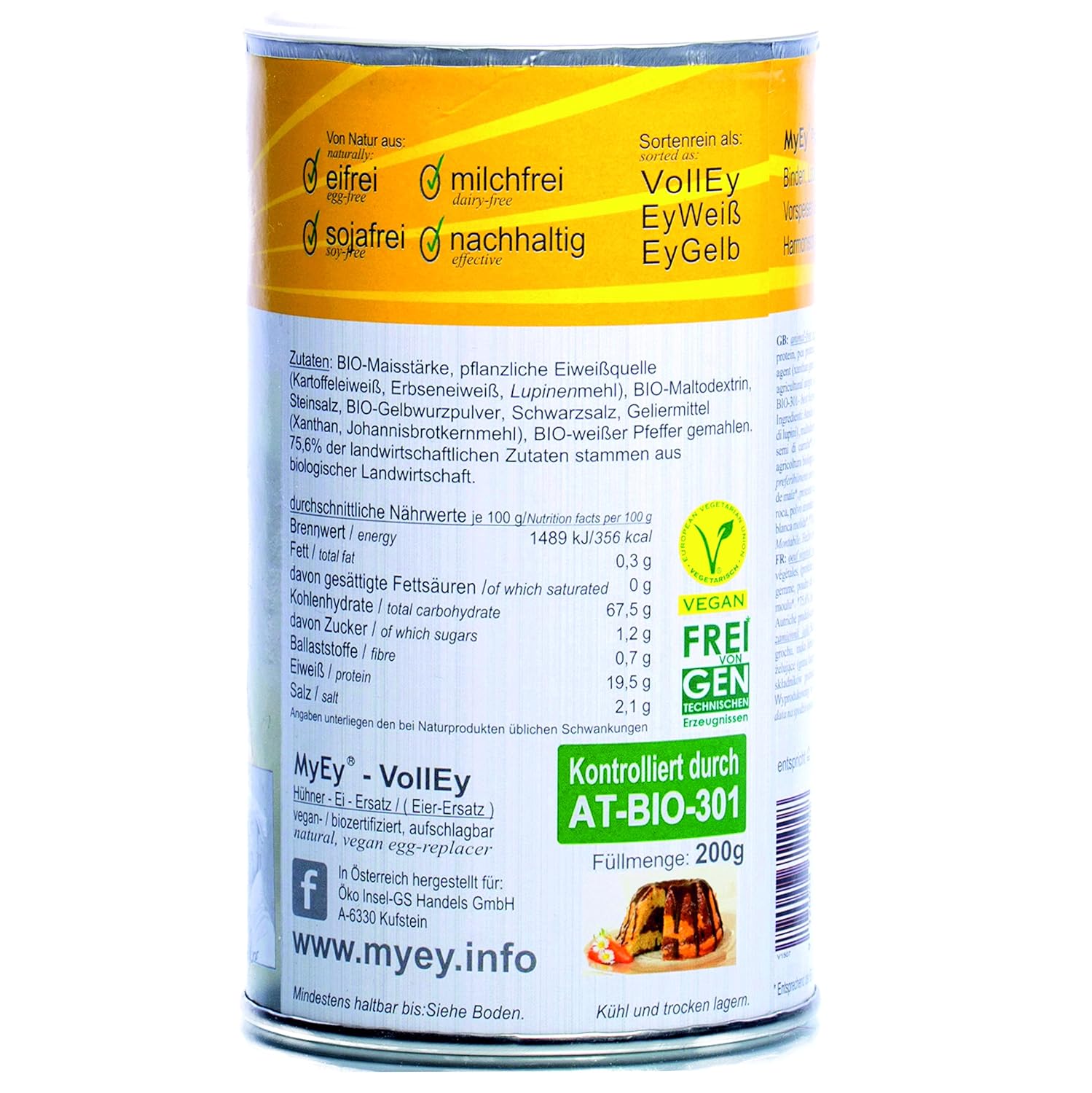 MyEy VollEy Ei Ersatz 200g - Vegan powder for cooking and baking