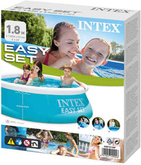 Easy Set pool - Above ground pool - For children, 183cm x 183cm x 51cm and Easy Set tarpaulin - Pool tarpaulin - Ø 244 cm - For Easy Set pools