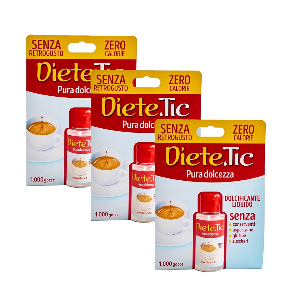 Calorie-free liquid sweetener, spray size 3 x 50 ml (1 drop MAXI = 1 teaspoon of sugar), gluten-free, preservative-free and aspartame-free, ideal for desserts, drinks and yogurt