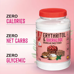Erythritol + Sucralose 1:4 Süßstoff | 1G = 4G Zucker | 0 Netto-Kohlenhydrate - 0 Kalorien - 0 Glykämischer Index - Keto - Kein GVO - Castello since 1907 - 1 Kg Sweeteners Naty Shop