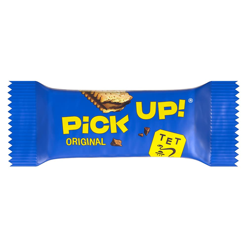PICK UP! minis Original + Choco&Milk (1 x 1.06 kg), mini snack bars with a crunchy milk chocolate tablet between two biscuits, packs of 100 portions