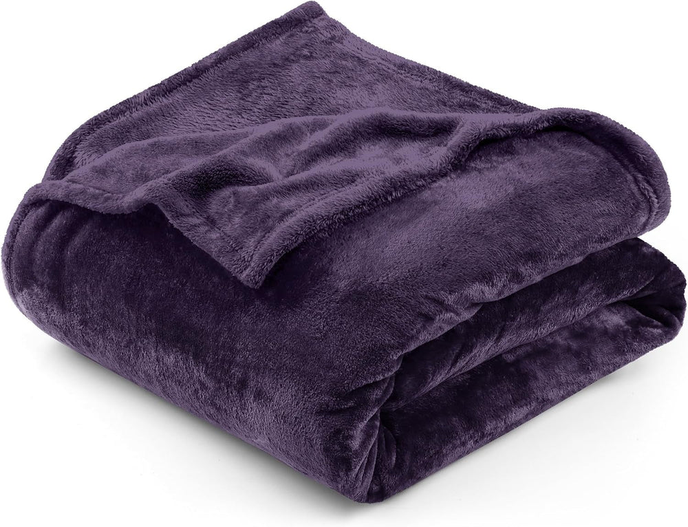 Utopia Bedding Cozy Fleece Blanket [228X228 Cm, Grey] Soft, Light, Warm and Fluffy Blanket Comfortable and Breathable Blanket for Bed Sofa Couch Beds and Blankets Besuche den Utopia Bedding-Store Purple 150X200 Cm
